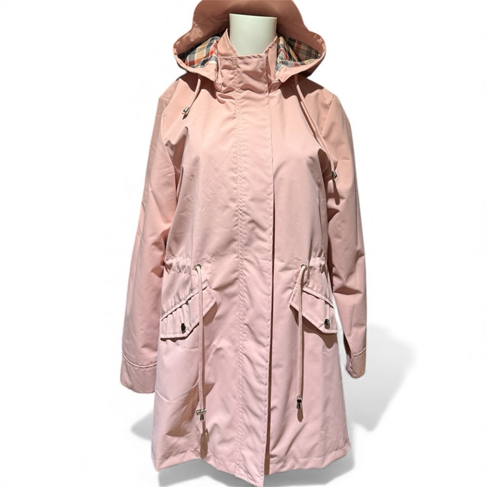 Pink Trench Coat by Pollydeer with Detachable Hood. NWT - Picture 3 of 15